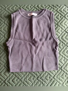 Zara Lavender Sleeveless Knit Tank